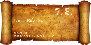Tari Réka névjegykártya